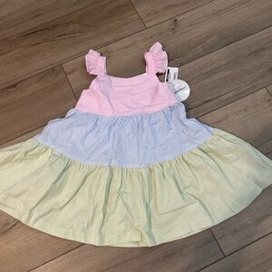 Zuchinni Kids Seersucker Dress Easter Sun Dress Spring Church Party SZ 5